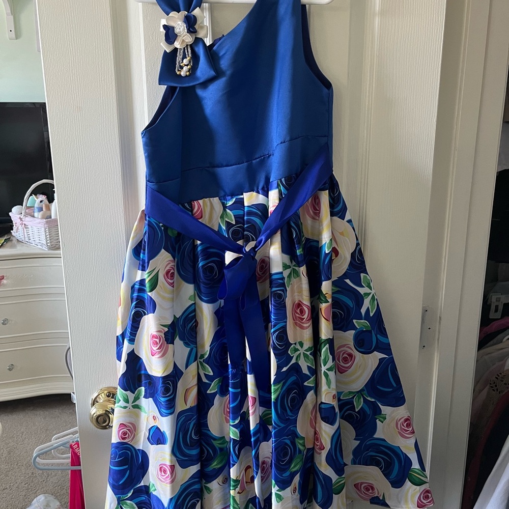Blue Floral Kids Dress